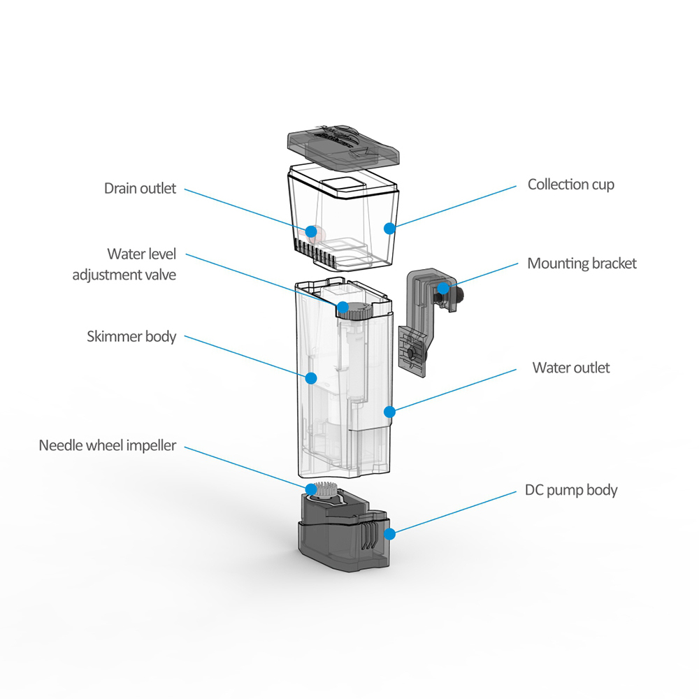 Внутренний нано-скиммер Mini Q – обзор и цена Protein Skimmer Reef